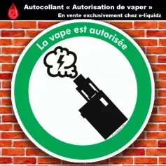 Autocollant La vape est autoris&eacute;e