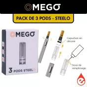 eliquide PACK DE 3 PODS STEELO - OMEGO