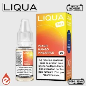 eliquide PÊCHE MANGUE ANANAS Sels de nicotine LIQUA