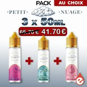 Pack de 3 e-liquides PETIT NUAGE 50ml au choix Pack de 3 e-liquides PETIT NUAGE 50ml au choix