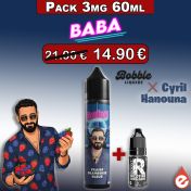 eliquide Pack 3mg - Fraise Framboise bleue - BABA par BOBBLE LIQUIDE 60ml
