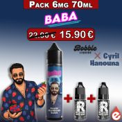 eliquide Pack 6mg - Fraise Framboise bleue - BABA par BOBBLE LIQUIDE 70ml