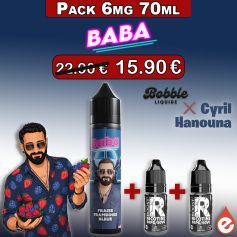 Pack 6mg - Fraise Framboise bleue - BABA par BOBBLE LIQUIDE 70ml