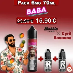 eliquide Pack 6mg - Mangue Ananas - BABA par BOBBLE LIQUIDE 70ml