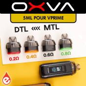 LOT DE 2 CARTOUCHES VPRIME 5ml - OXVA